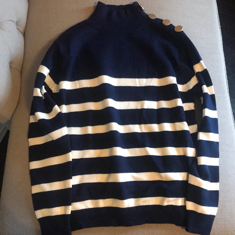 NWOT Navy Sweater with button detail